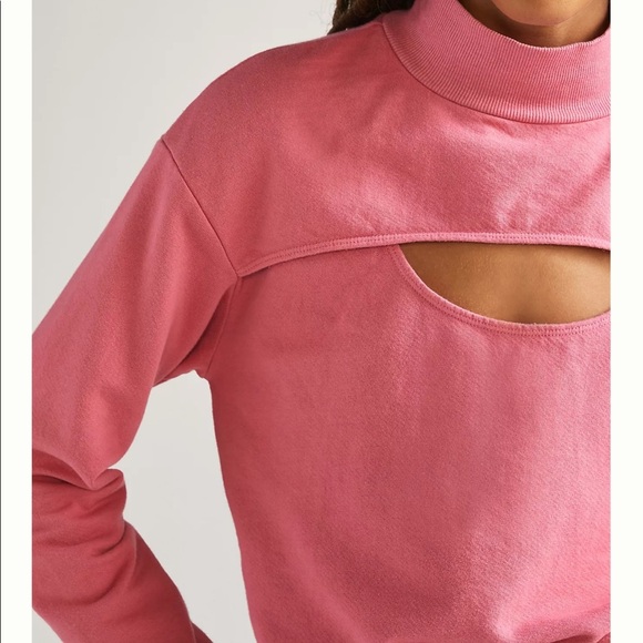 Anthropologie Cut-Out Funnel Neck Sweatshirt - Picture 4 of 7